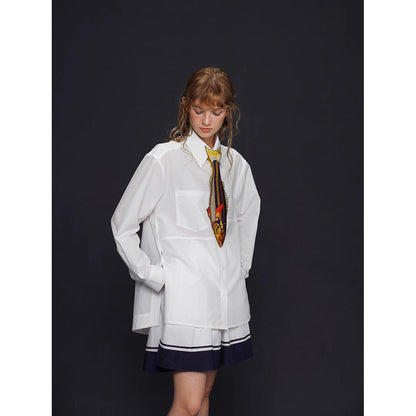 お魚の刺繍ネクタイ（ブルー×イエロー）