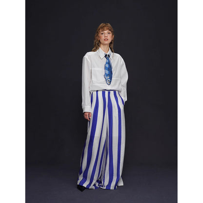 お魚の刺繍ネクタイ（ブルー）