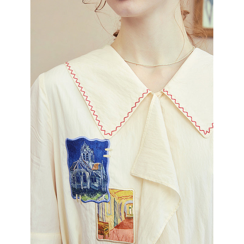 オーヴェルの教会の刺繍ワンピース