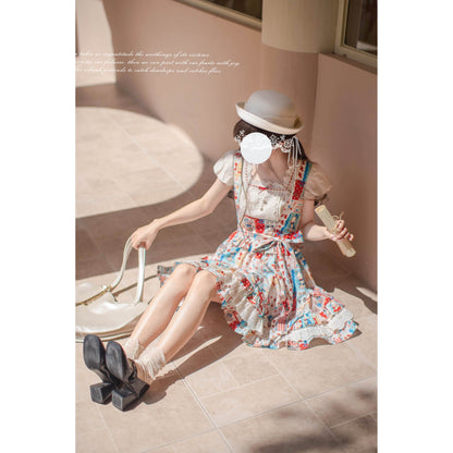 絵本のお嬢様のジャンパースカートとトップス