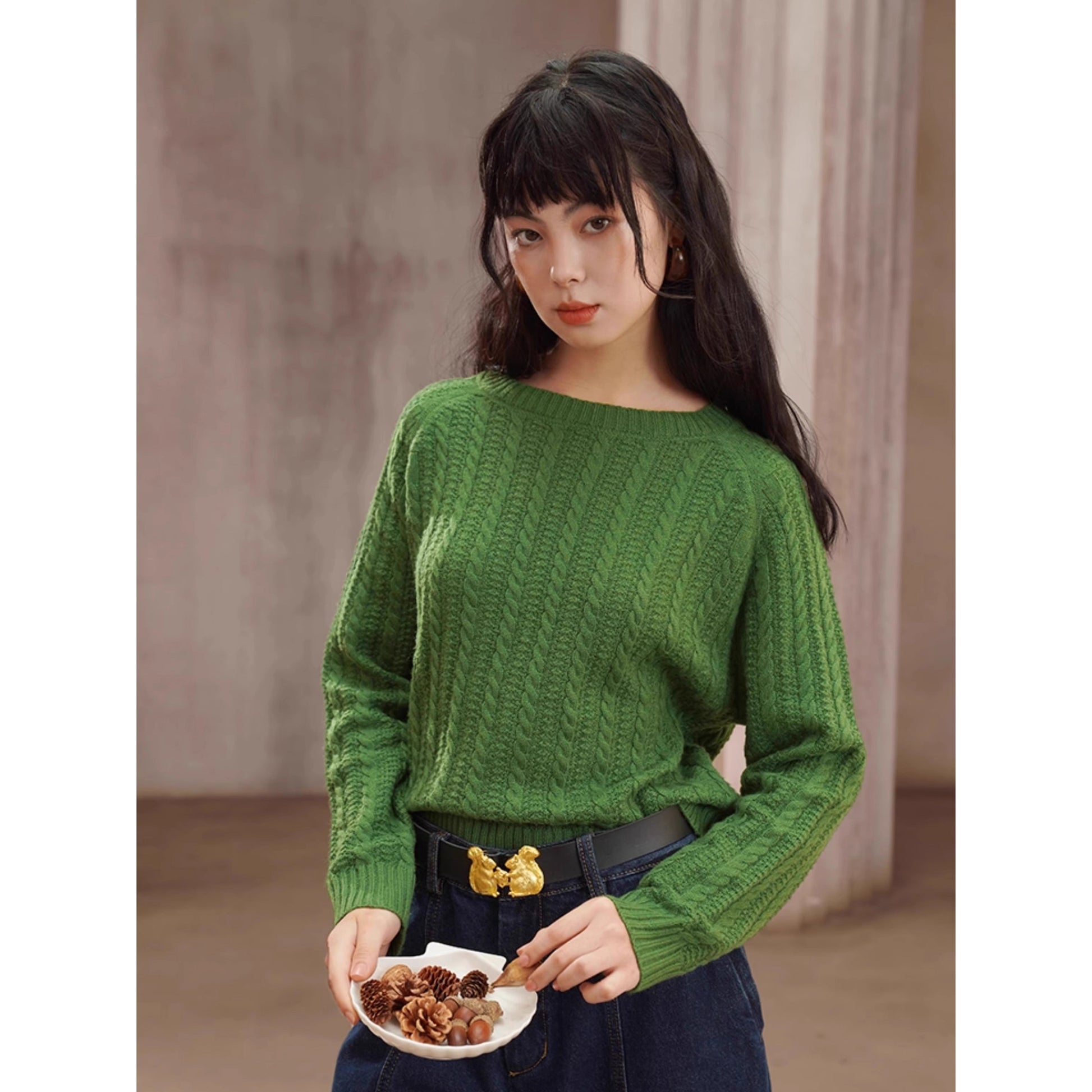 黄金のリスの留め具レザーベルト