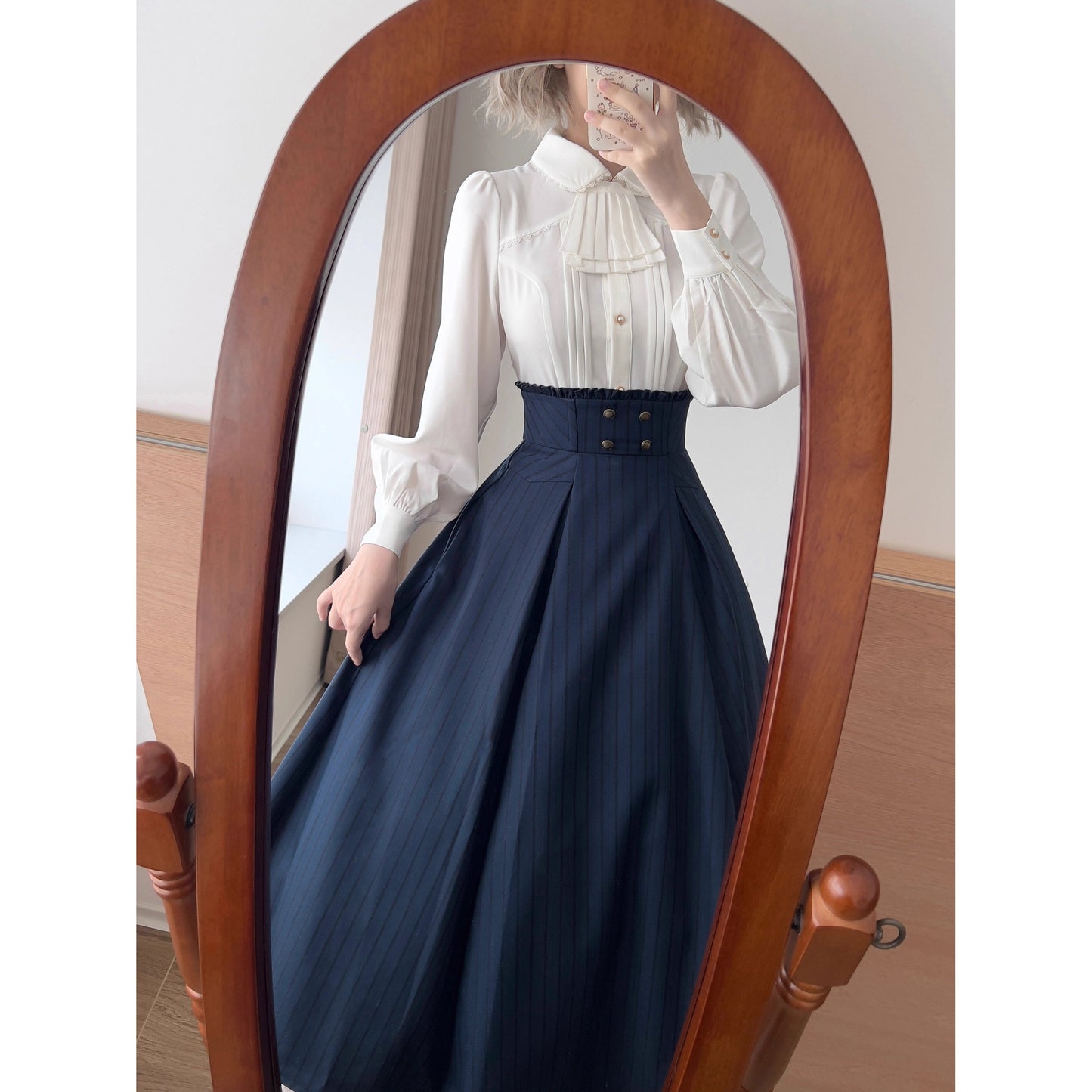 英国のお嬢様のコルセットスカート - Navy Blue