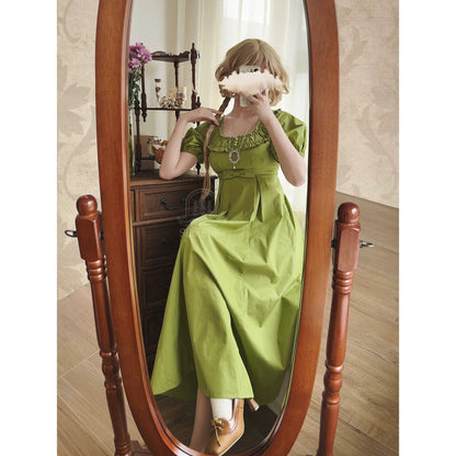 英国のお嬢様のクラシカルワンピース - Spring Green
