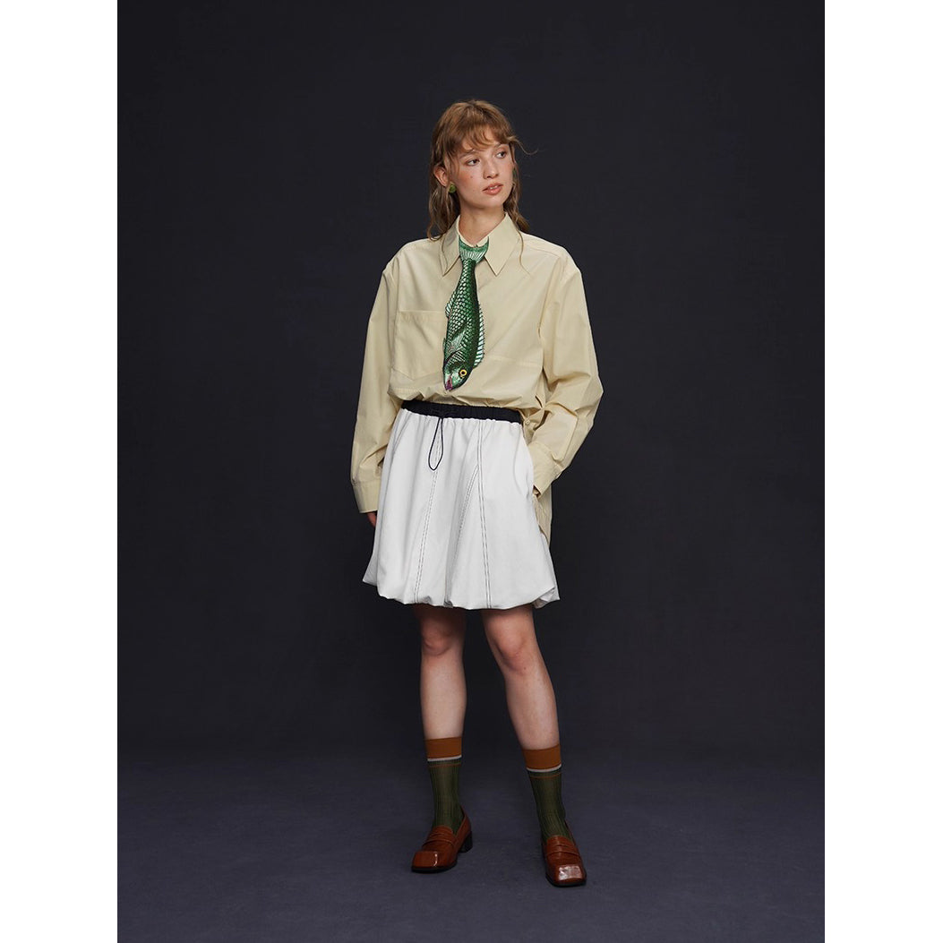 お魚の刺繍ネクタイ（グリーン）