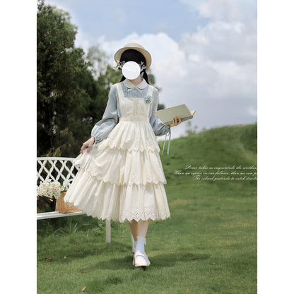 幻想曲を奏でる刺繍ジャンパースカートとブラウス