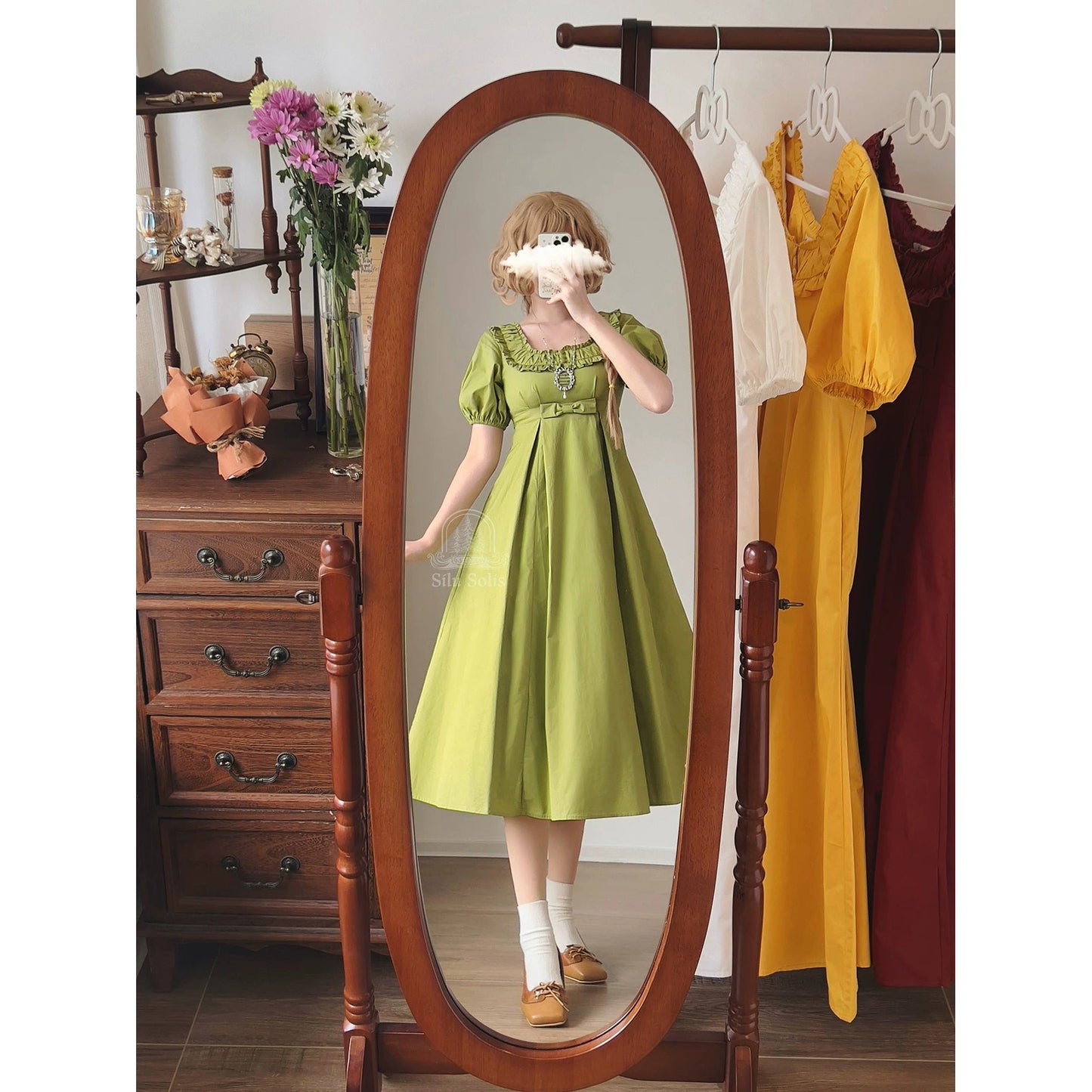 英国のお嬢様のクラシカルワンピース - Spring Green