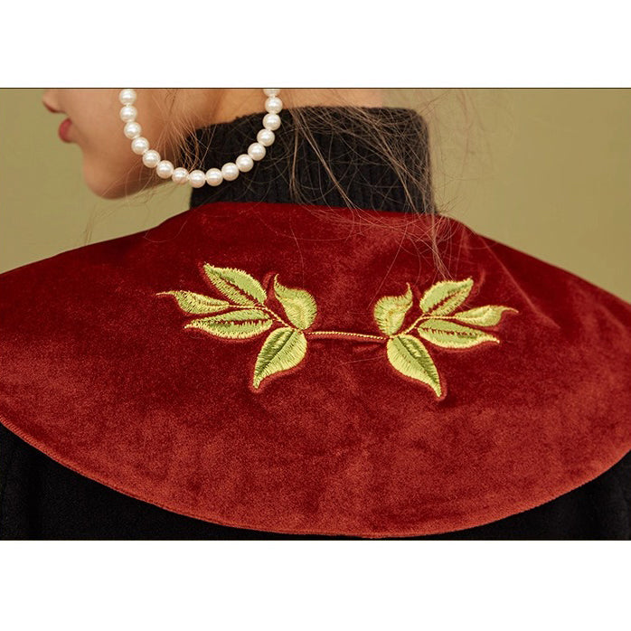 花絵の刺繍付け襟