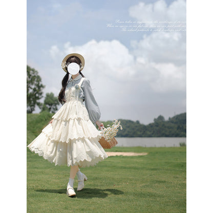 幻想曲を奏でる刺繍ジャンパースカートとブラウス