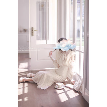 月光の令嬢のリボンブラウスとマーメイドスカート