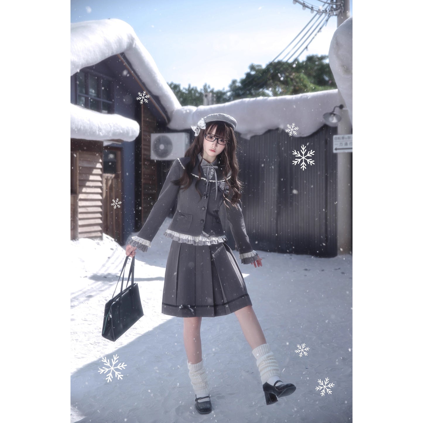 文学令嬢のジャケットとブラウスとプリーツスカート