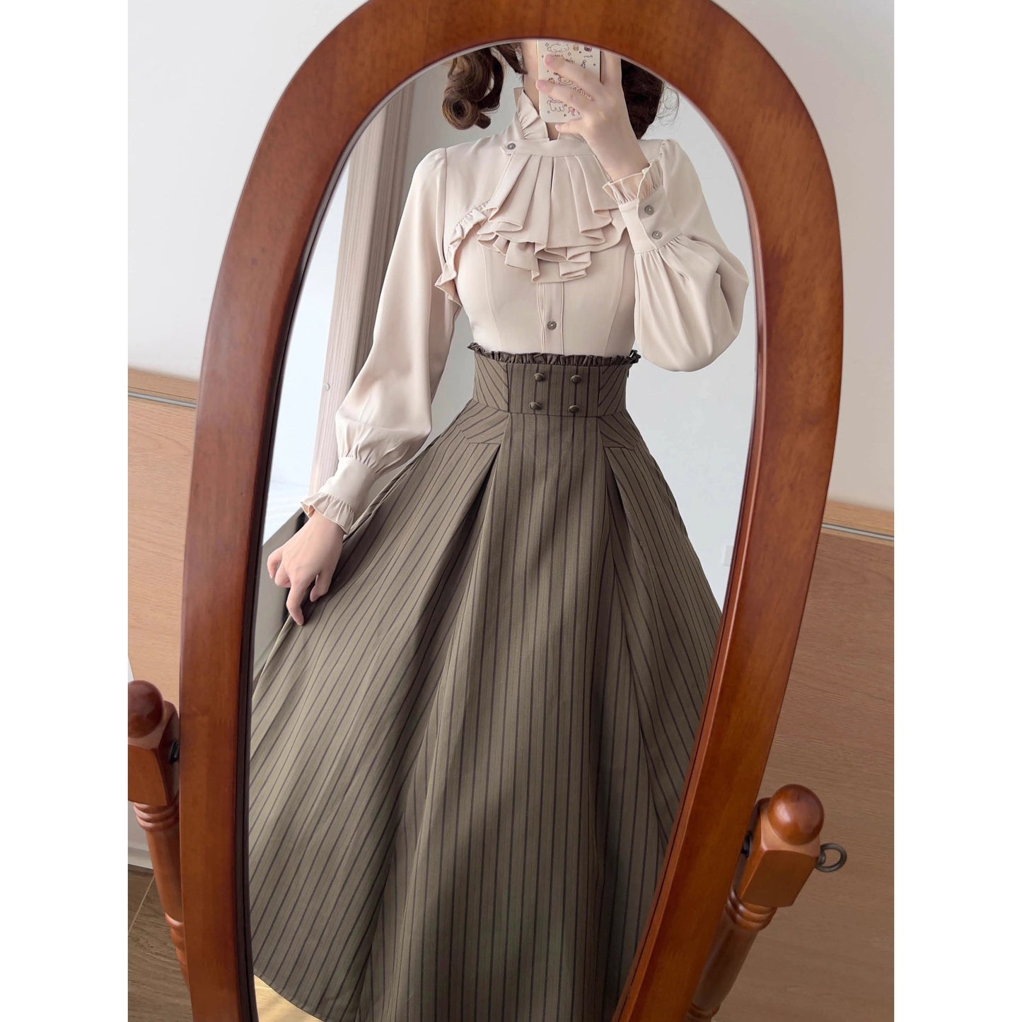 英国のお嬢様のコルセットスカート - Olive Drab