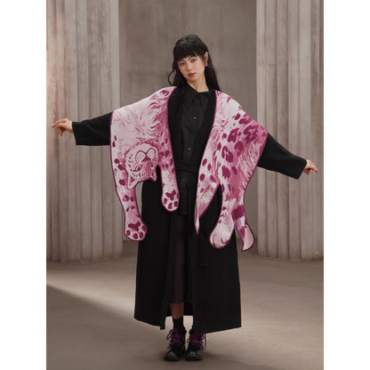 豹の挿絵ニットストール