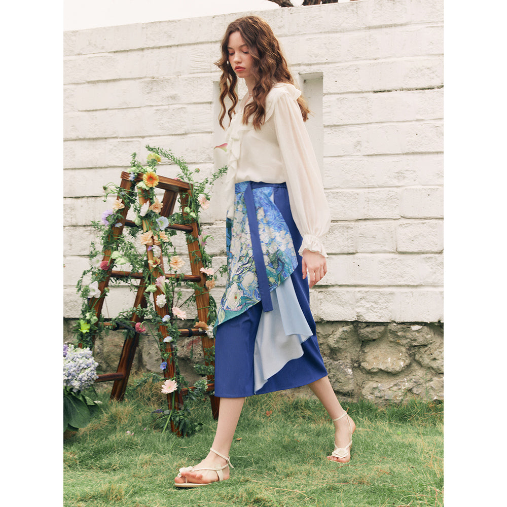 花咲く栗の枝のアシンメトリースカート