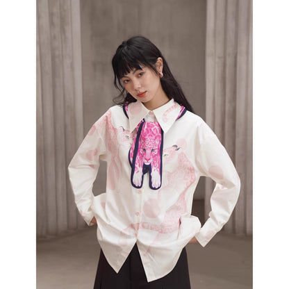 豹の挿絵ブラウス