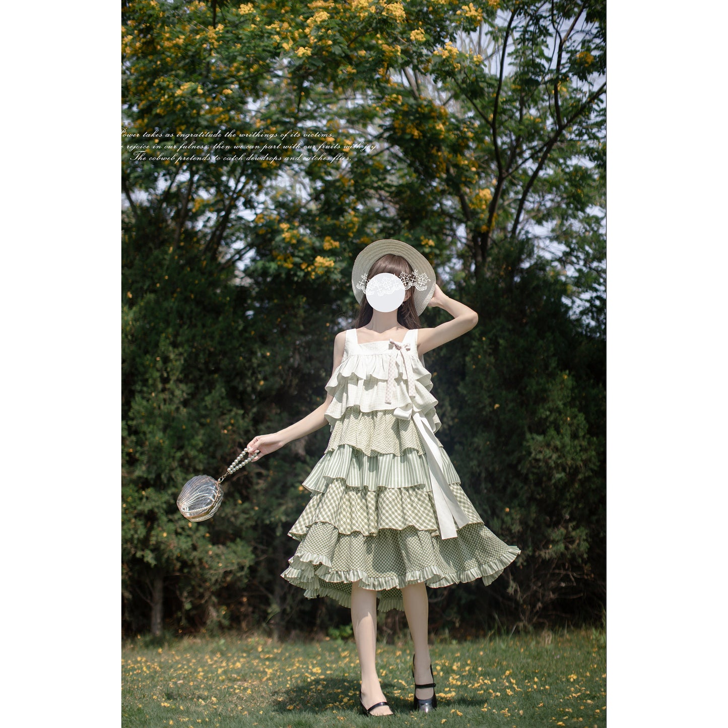 新緑の森のお嬢様のティアードワンピース