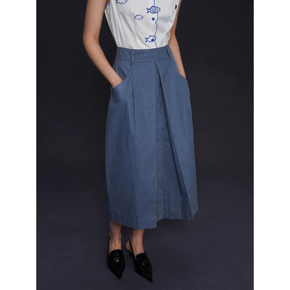 青藍の海色デニムスカート