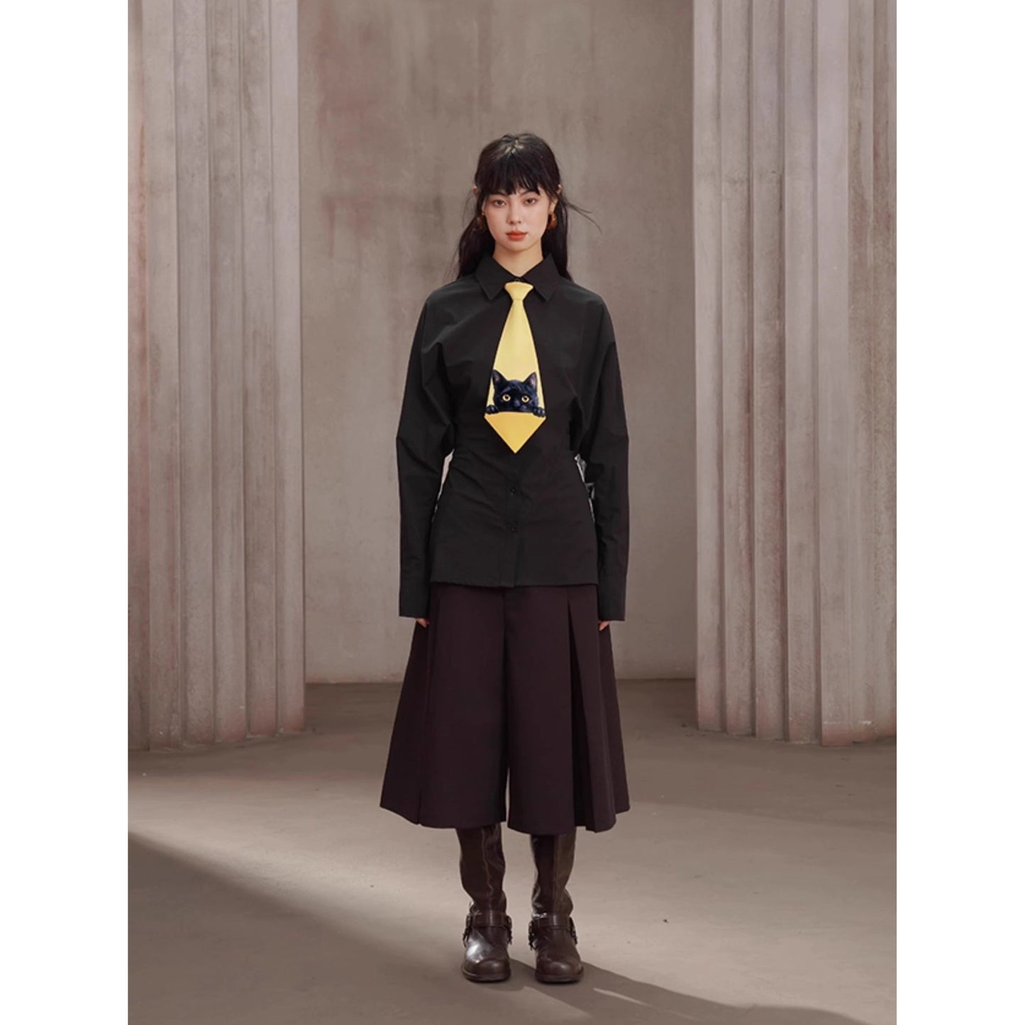 黒猫の挿絵ネクタイ