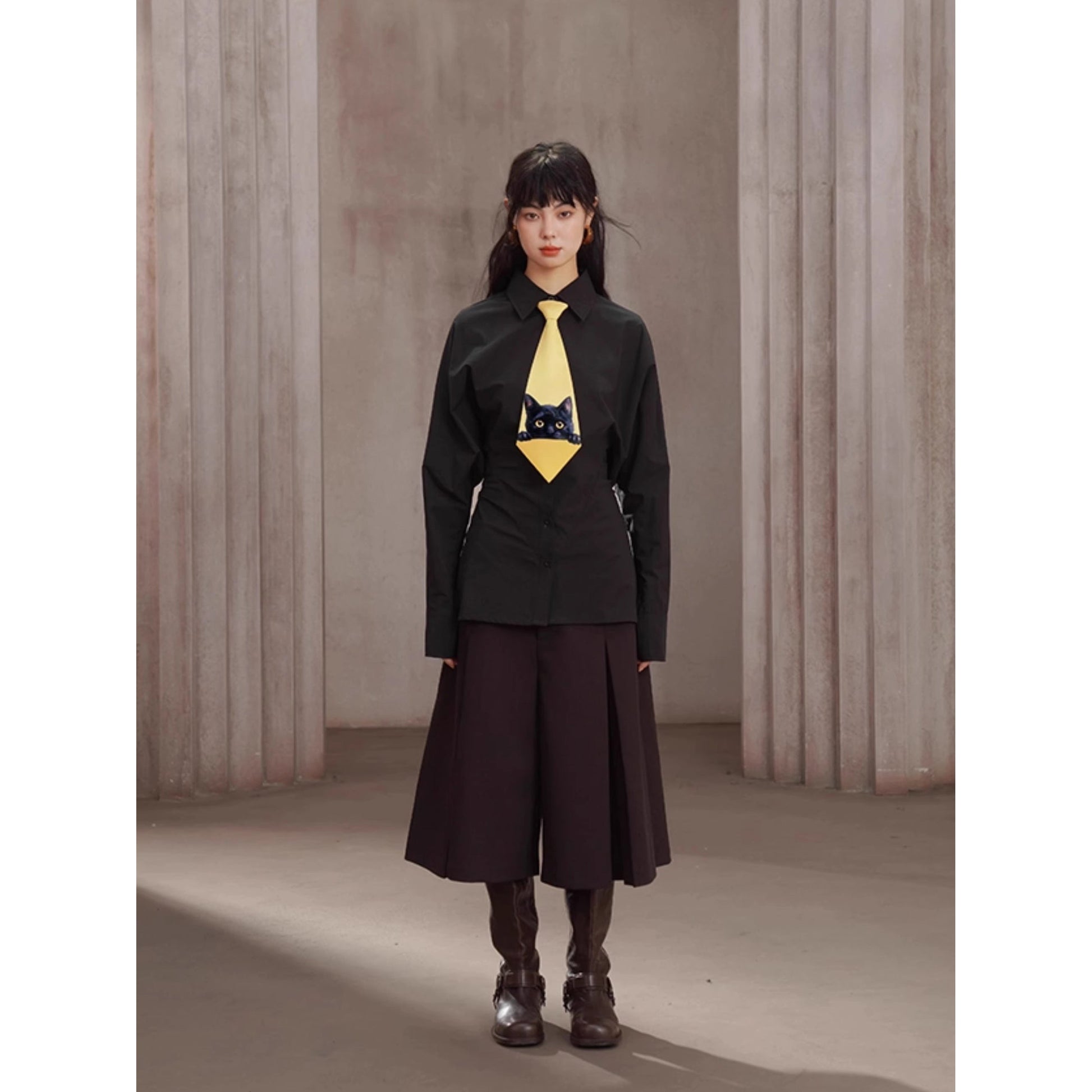 黒猫の挿絵ネクタイ
