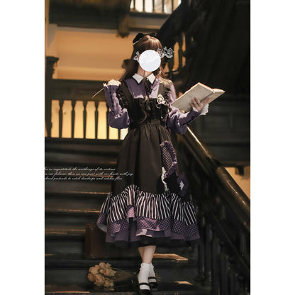 魔法世界のお嬢様のクラシカルワンピースと刺繍エプロン