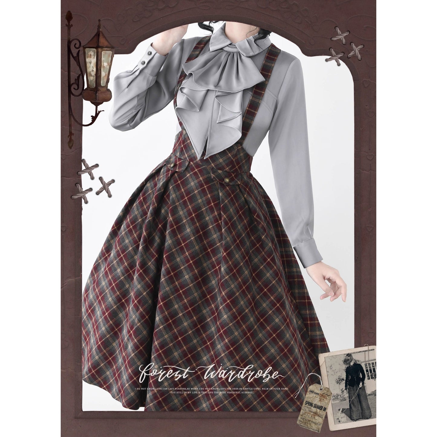 英国のお嬢様のクラシカルブラウス - Silver Gray