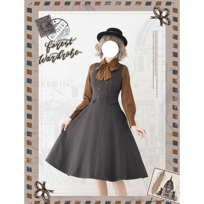 英国のお嬢様のブリティッシュブラウス - Brown