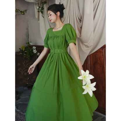 深碧のお嬢様のレトロワンピース