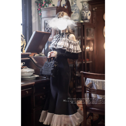 暗夜の舞踏会のフリルマーメイドワンピース