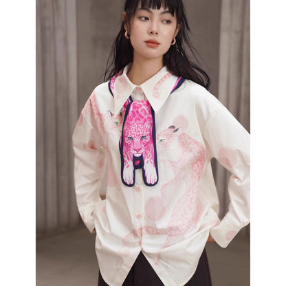 豹の挿絵ブラウス