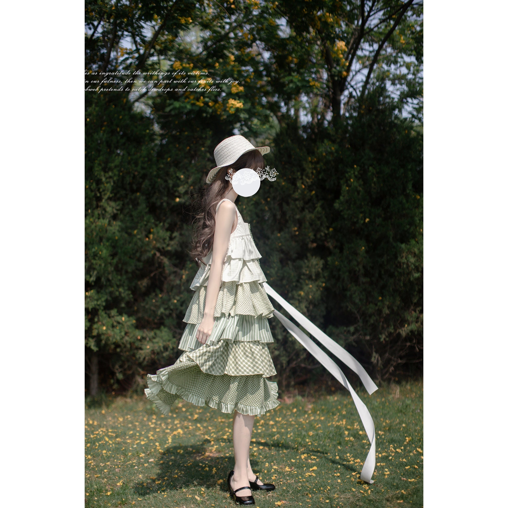 新緑の森のお嬢様のティアードワンピース