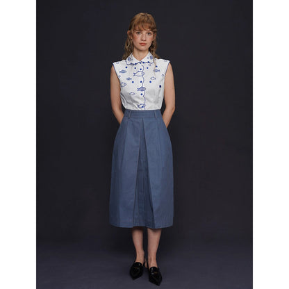 青藍の海色デニムスカート