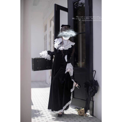 伯爵令嬢のベルベットマーメイドワンピース