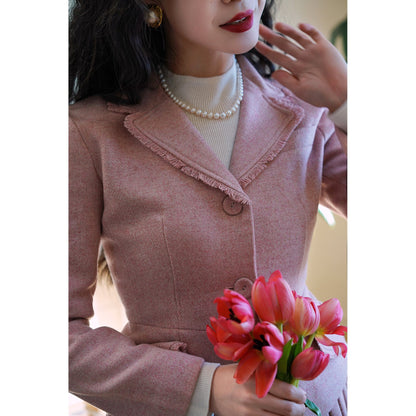 映画女優のクラシックジャケットとフレアプリーツスカート - Orchid