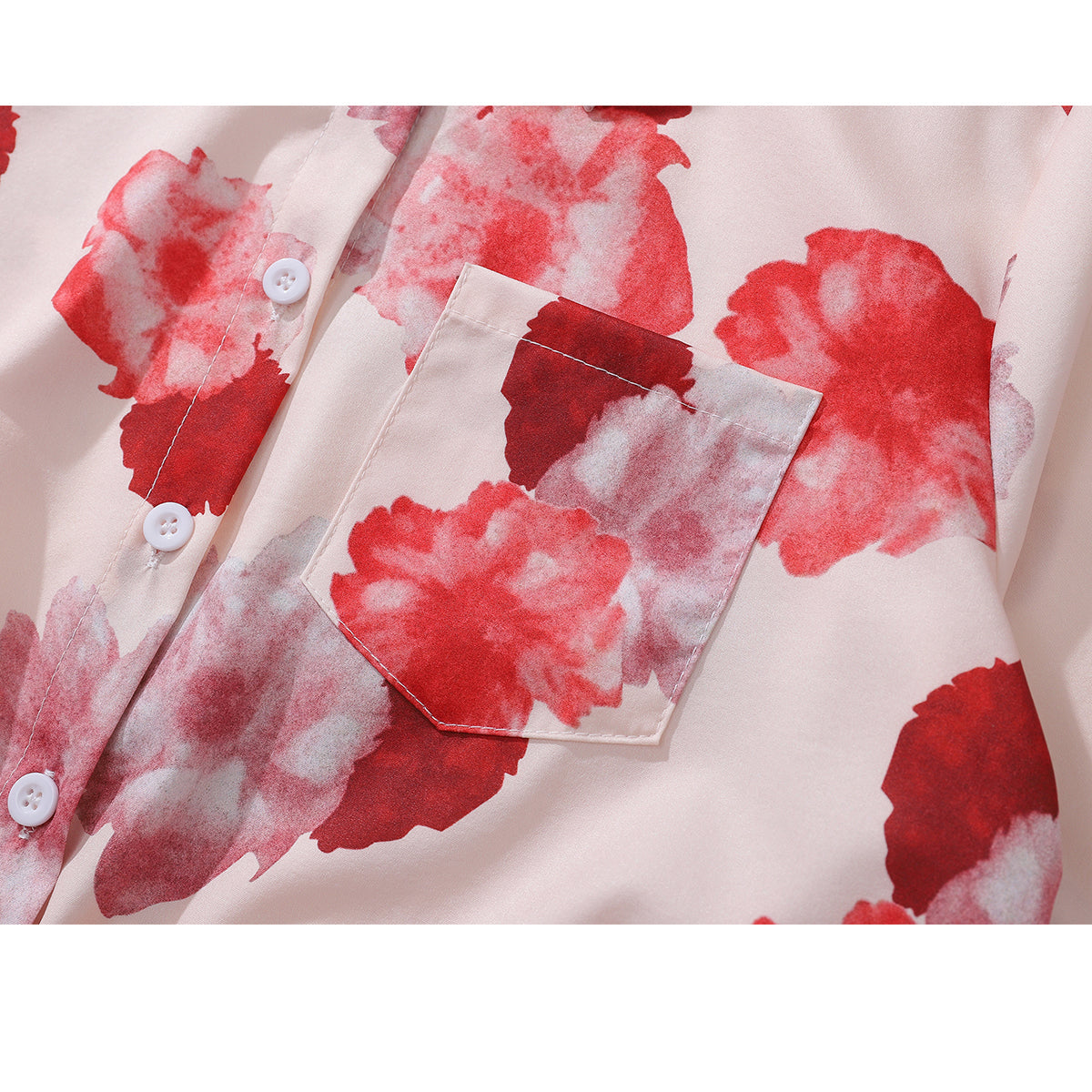 カーネーションの花柄ショートシャツ