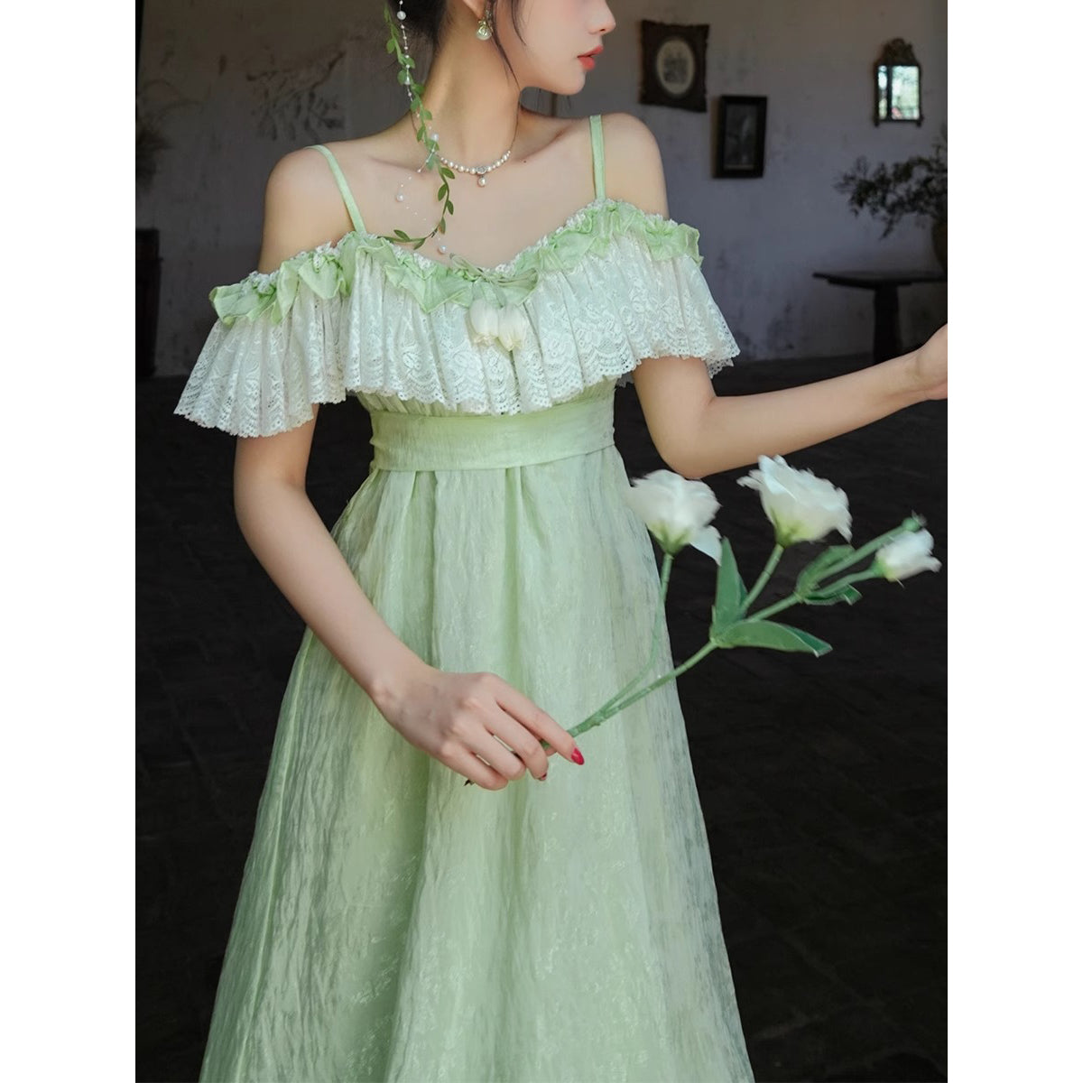 森の陽射し色キャミソールワンピース