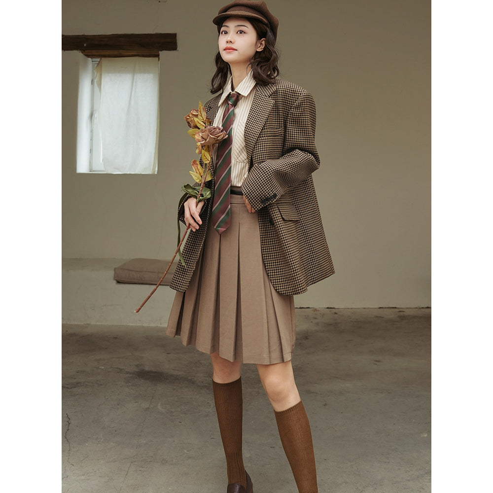 英国格子柄のレトロジャケット