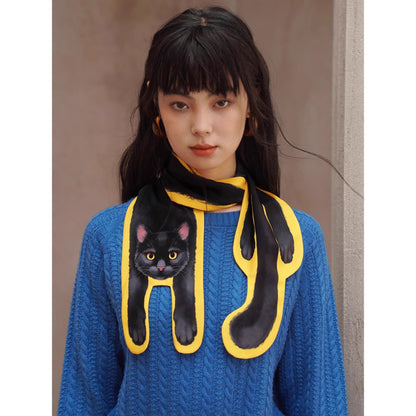 ケーブル編みのレトロセーター