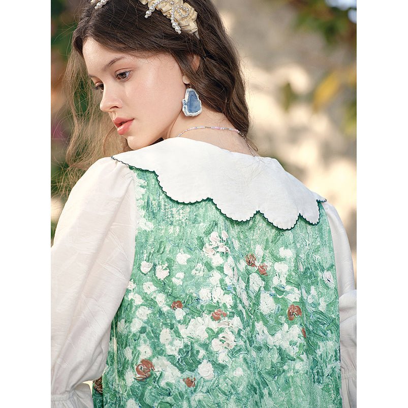 ドービニーの庭のパッチワークワンピース