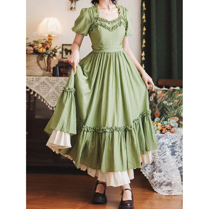 若緑のお嬢様のクラシカルワンピース[2025年7月下旬-8月上旬発送予定]