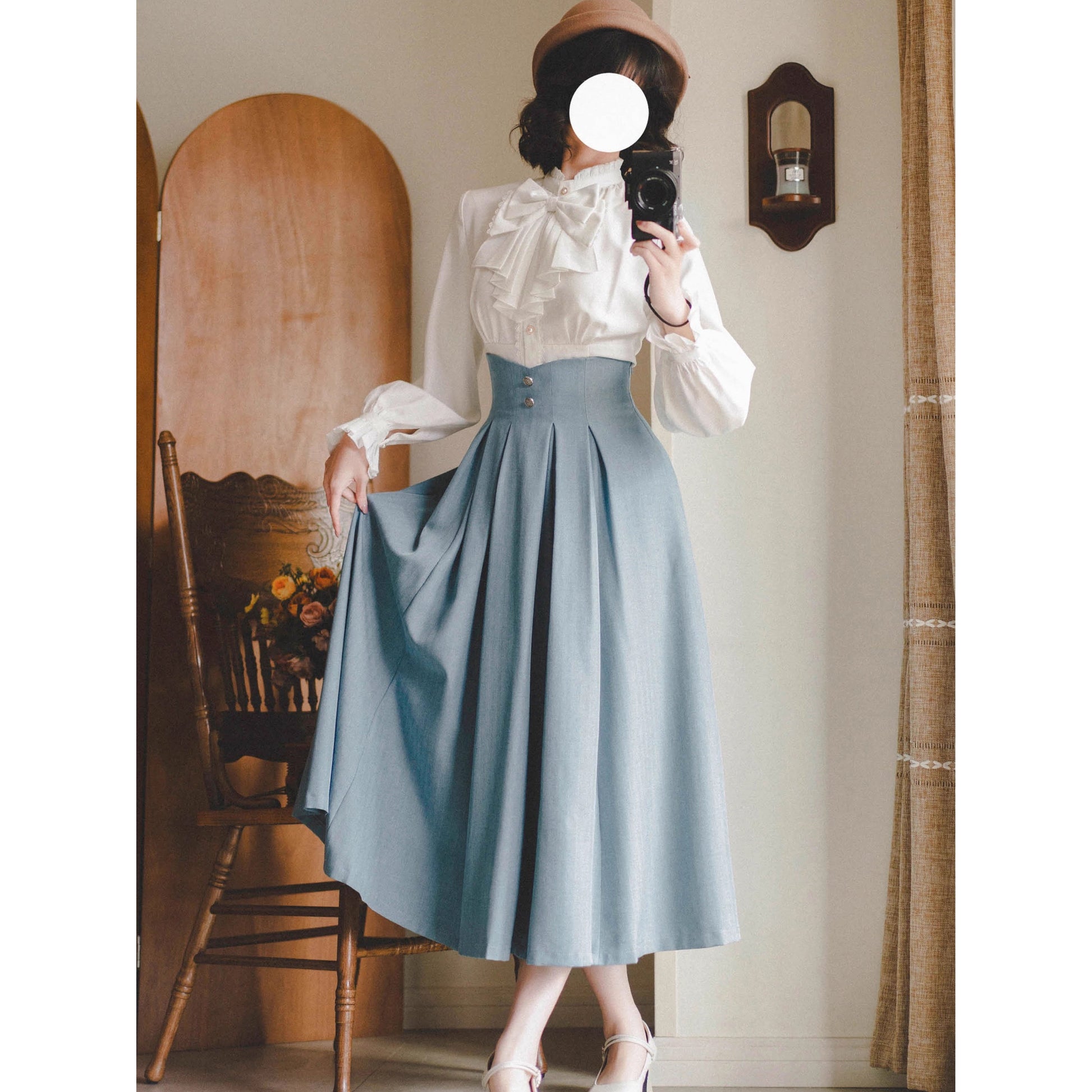 英国のお嬢様のクラシックブラウス