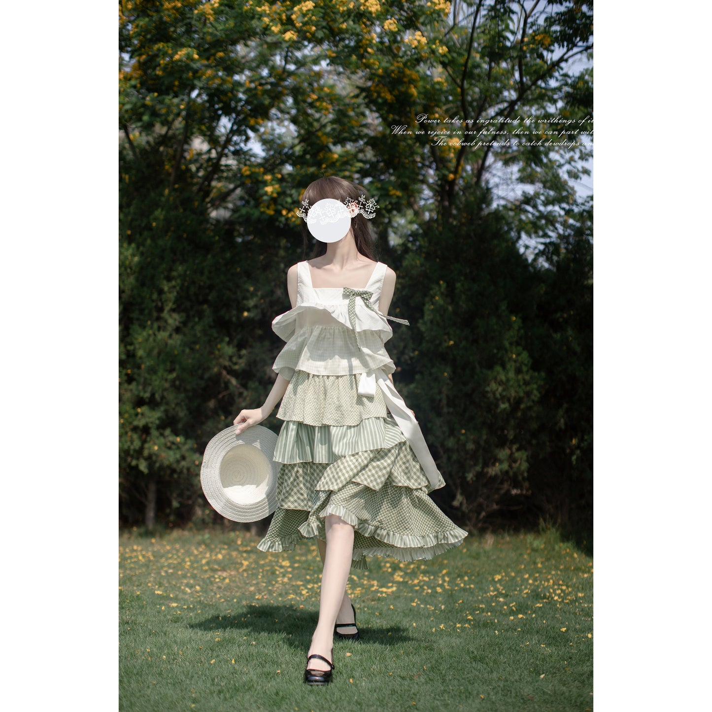 新緑の森のお嬢様のティアードワンピース
