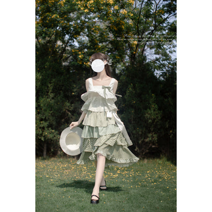 新緑の森のお嬢様のティアードワンピース