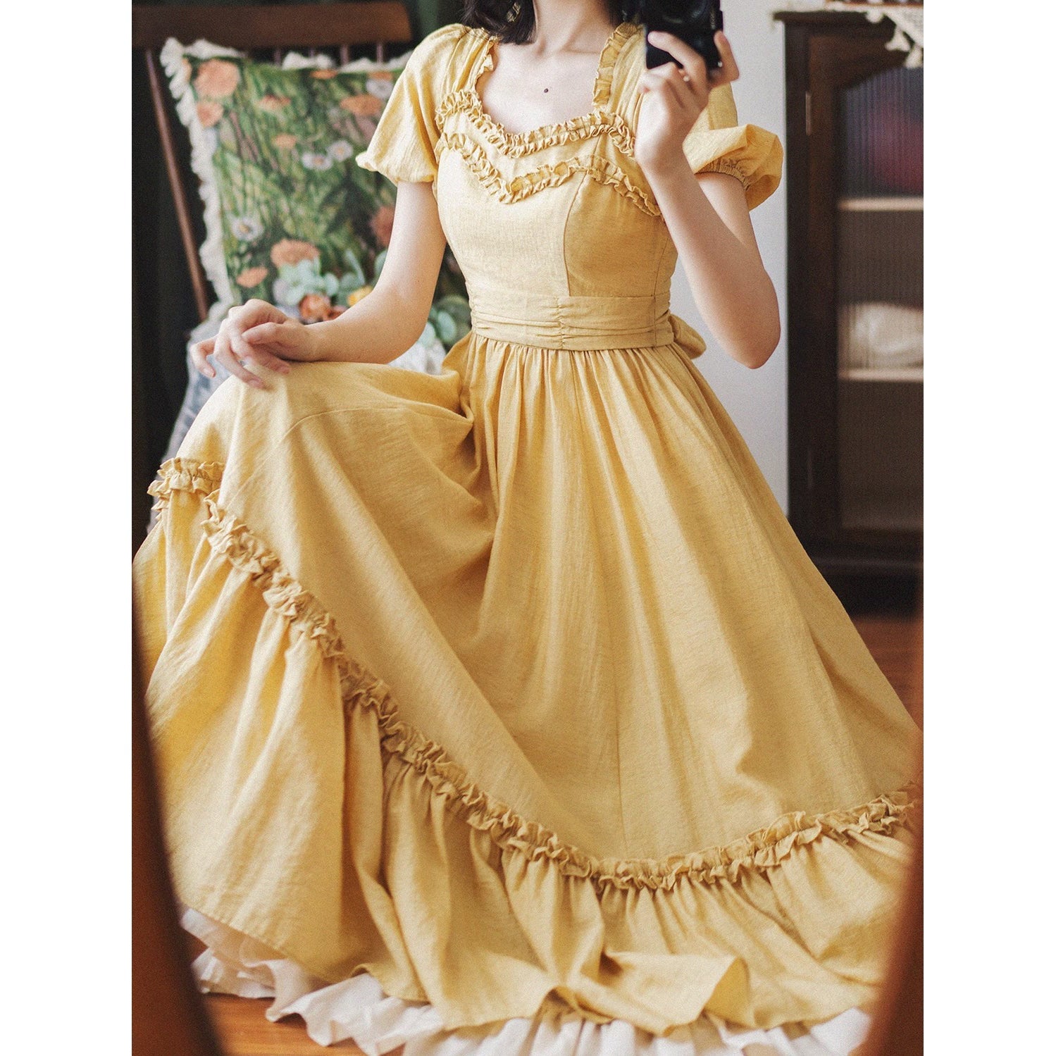 藤黄のお嬢様のクラシカルワンピース[2025年7月下旬-8月上旬発送予定]