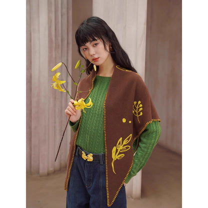 ケーブル編みのレトロセーター