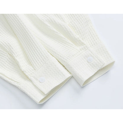 子犬の刺繍ブラウス - Milk White