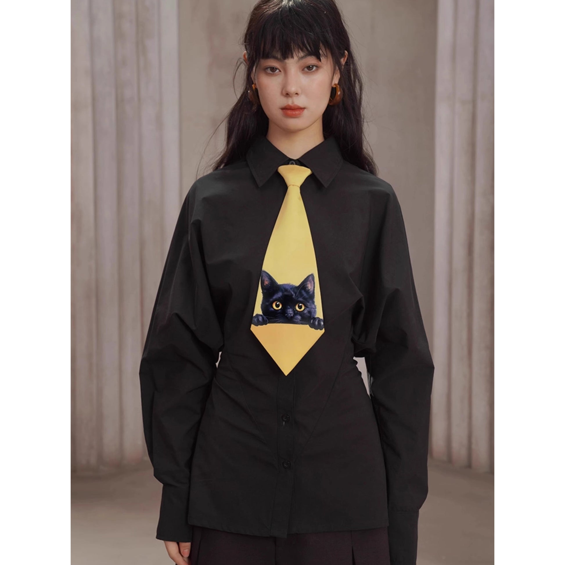 黒猫の挿絵ネクタイ