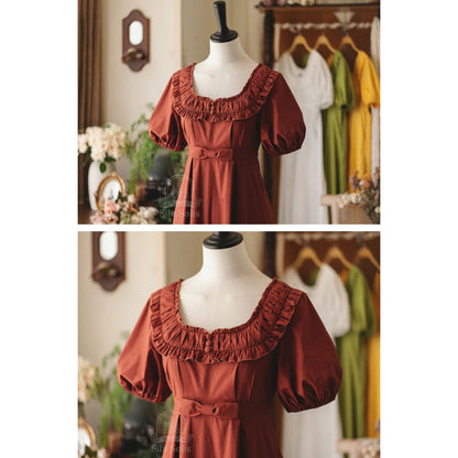 英国のお嬢様のクラシカルワンピース - Dark Red