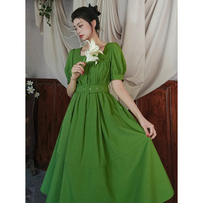 深碧のお嬢様のレトロワンピース