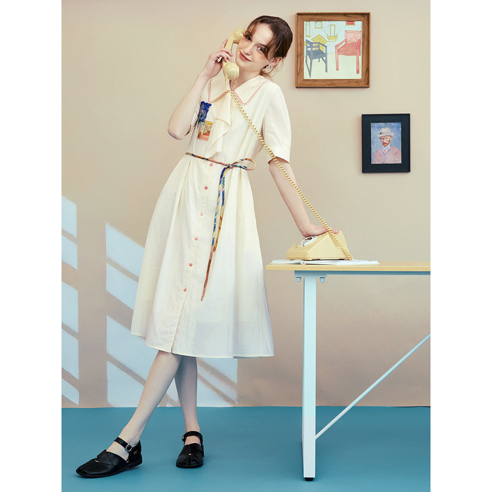 オーヴェルの教会の刺繍ワンピース