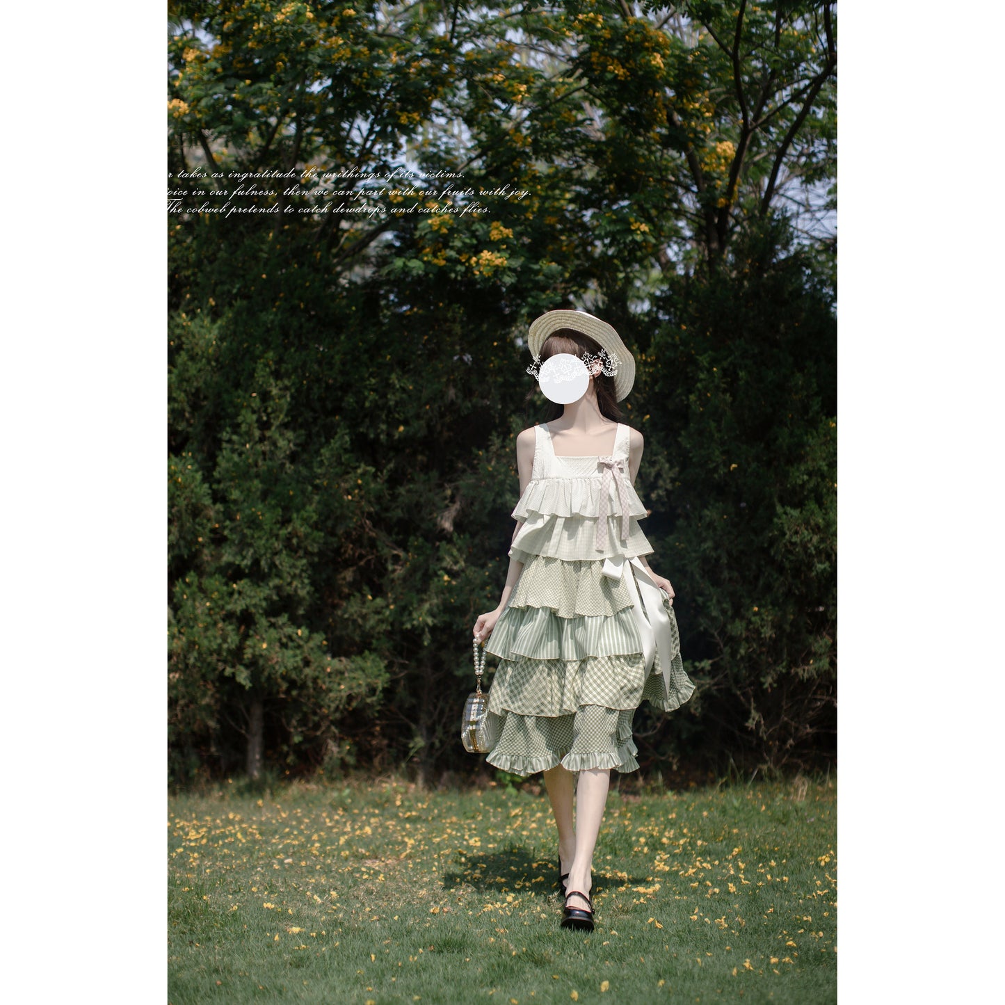 新緑の森のお嬢様のティアードワンピース