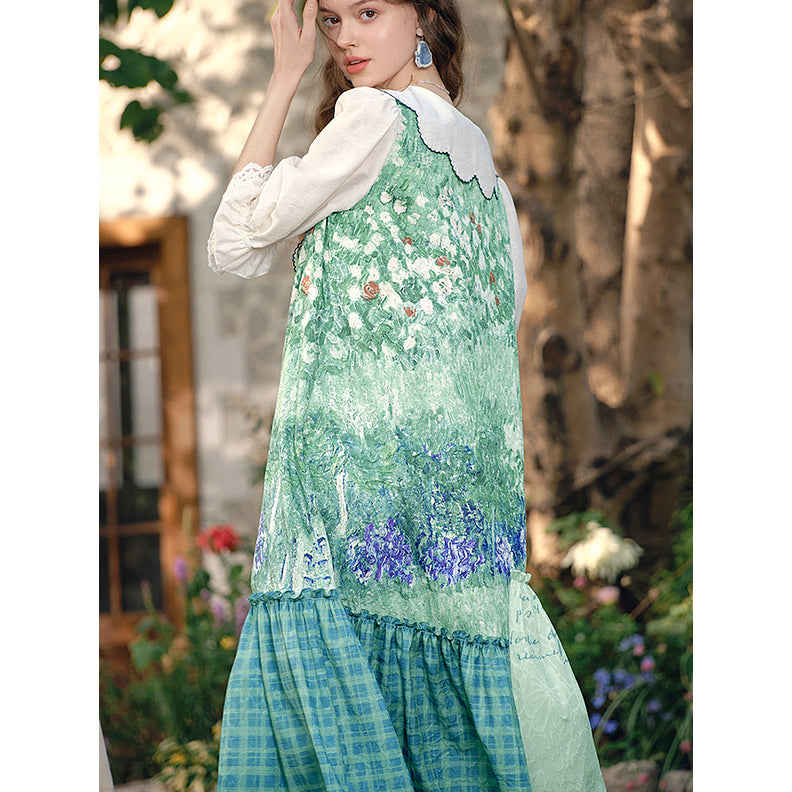 ドービニーの庭のパッチワークワンピース